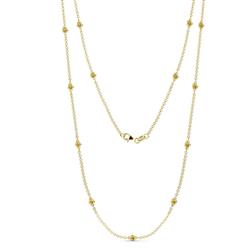Lien 13Stn Citrine on Cable Necklace Stone Citrine ctw Womens Station Necklace K Yellow Gold