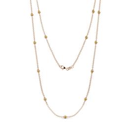Lien 13Stn Citrine on Cable Necklace Stone Citrine ctw Womens Station Necklace K Rose Gold
