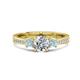 1 - Aniyah 1.30 ctw (6.50 mm) GIA Certified Classic Three Stone Round Natural Diamond (SI/H) and Aquamarine Engagement Ring 