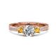 1 - Aniyah 1.30 ctw (6.50 mm) GIA Certified Classic Three Stone Round Natural Diamond (SI/G) and Citrine Engagement Ring 