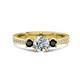 1 - Aniyah 1.36 ctw (6.50 mm) GIA Certified Classic Three Stone Round Natural Diamond (SI/H) and Black Diamond Engagement Ring 