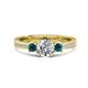 1 - Aniyah 1.34 ctw (6.50 mm) GIA Certified Classic Three Stone Round Natural Diamond (SI/G) and Blue Diamond Engagement Ring 