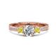 1 - Aniyah 1.34 ctw (6.50 mm) GIA Certified Classic Three Stone Round Natural Diamond (SI/G) and Yellow Diamond Engagement Ring 