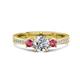 1 - Aniyah 1.30 ctw (6.50 mm) GIA Certified Classic Three Stone Round Natural Diamond (SI/G) and Pink Tourmaline Engagement Ring 