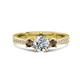 1 - Aniyah 1.34 ctw (6.50 mm) GIA Certified Classic Three Stone Round Natural Diamond (SI/H) and Smoky Quartz Engagement Ring 