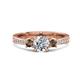 1 - Aniyah 1.34 ctw (6.50 mm) GIA Certified Classic Three Stone Round Natural Diamond (SI/G) and Smoky Quartz Engagement Ring 