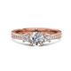 1 - Aniyah 1.35 ctw (6.50 mm) GIA Certified Classic Three Stone Round Natural Diamond (SI/G) and White Sapphire Engagement Ring 