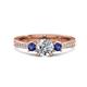 1 - Aniyah 1.30 ctw (6.50 mm) GIA Certified Classic Three Stone Round Natural Diamond (SI/G) and Iolite Engagement Ring 