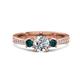1 - Aniyah 1.36 ctw (6.50 mm) GIA Certified Classic Three Stone Round Natural Diamond (SI/G) and London Blue Topaz Engagement Ring 