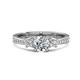 1 - Aniyah 1.32 ctw (6.50 mm) GIA Certified Classic Three Stone Round Natural Diamond (SI/G) and Moissanite Engagement Ring 
