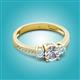 2 - Aniyah 1.30 ctw (6.50 mm) GIA Certified Classic Three Stone Round Natural Diamond (SI/H) and Aquamarine Engagement Ring 