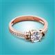 2 - Aniyah 1.34 ctw (6.50 mm) GIA Certified Classic Three Stone Round Natural Diamond (SI/G) and Smoky Quartz Engagement Ring 