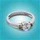2 - Aniyah 1.34 ctw (6.50 mm) GIA Certified Classic Three Stone Round Natural Diamond (SI/G) and Smoky Quartz Engagement Ring 