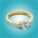 2 - Aniyah 1.35 ctw (6.50 mm) GIA Certified Classic Three Stone Round Natural Diamond (SI/G) and White Sapphire Engagement Ring 