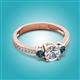 2 - Aniyah 1.36 ctw (6.50 mm) GIA Certified Classic Three Stone Round Natural Diamond (SI/G) and London Blue Topaz Engagement Ring 