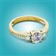 2 - Aniyah 1.26 ctw (6.50 mm) GIA Certified Classic Three Stone Round Natural Diamond (SI/H) and Opal Engagement Ring 