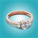 2 - Aniyah 1.26 ctw (6.50 mm) GIA Certified Classic Three Stone Round Natural Diamond (SI/H) and Opal Engagement Ring 