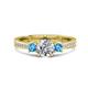 1 - Aniyah 1.32 ctw (6.50 mm) IGI Certified Classic Three Stone Round Lab Grown Diamond (VS1/F) and Blue Topaz Engagement Ring 