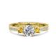 1 - Aniyah 1.30 ctw (6.50 mm) IGI Certified Classic Three Stone Round Lab Grown Diamond (VS1/F) and Citrine Engagement Ring 