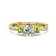 1 - Aniyah 1.38 ctw (6.50 mm) IGI Certified Classic Three Stone Round Lab Grown Diamond (VS1/F) and Peridot Engagement Ring 