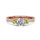 1 - Aniyah 1.38 ctw (6.50 mm) IGI Certified Classic Three Stone Round Lab Grown Diamond (VS1/F) and Peridot Engagement Ring 