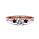 1 - Aniyah 1.36 ctw (6.50 mm) IGI Certified Classic Three Stone Round Lab Grown Diamond (VS1/F) and Blue Sapphire Engagement Ring 