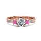 1 - Aniyah 1.48 ctw (6.50 mm) IGI Certified Classic Three Stone Round Lab Grown Diamond (VS1/F) and Pink Sapphire Engagement Ring 