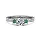 1 - Aniyah 1.38 ctw (6.50 mm) IGI Certified Classic Three Stone Round Lab Grown Diamond (VS1/F) and Lab Created Alexandrite Engagement Ring 