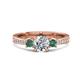 1 - Aniyah 1.38 ctw (6.50 mm) IGI Certified Classic Three Stone Round Lab Grown Diamond (VS1/F) and Lab Created Alexandrite Engagement Ring 