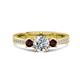 1 - Aniyah 1.38 ctw (6.50 mm) IGI Certified Classic Three Stone Round Lab Grown Diamond (VS1/F) and Red Garnet Engagement Ring 