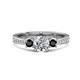 1 - Aniyah 1.36 ctw (6.50 mm) IGI Certified Classic Three Stone Round Lab Grown Diamond (VS1/F) and Black Diamond Engagement Ring 