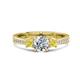 1 - Aniyah 1.34 ctw (6.50 mm) IGI Certified Classic Three Stone Round Lab Grown Diamond (VS1/F) and Yellow Diamond Engagement Ring 