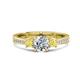 1 - Aniyah 1.35 ctw (6.50 mm) IGI Certified Classic Three Stone Round Lab Grown Diamond (VS1/F) and Yellow Sapphire Engagement Ring 