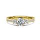1 - Aniyah 1.35 ctw (6.50 mm) IGI Certified Classic Three Stone Round Lab Grown Diamond (VS1/F) and White Sapphire Engagement Ring 