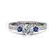 1 - Aniyah 1.30 ctw (6.50 mm) IGI Certified Classic Three Stone Round Lab Grown Diamond (VS1/F) and Iolite Engagement Ring 