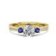 1 - Aniyah 1.30 ctw (6.50 mm) IGI Certified Classic Three Stone Round Lab Grown Diamond (VS1/F) and Iolite Engagement Ring 