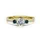 1 - Aniyah 1.36 ctw (6.50 mm) IGI Certified Classic Three Stone Round Lab Grown Diamond (VS1/F) and London Blue Topaz Engagement Ring 