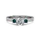 1 - Aniyah 1.36 ctw (6.50 mm) IGI Certified Classic Three Stone Round Lab Grown Diamond (VS1/F) and London Blue Topaz Engagement Ring 