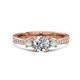 1 - Aniyah 1.26 ctw (6.50 mm) IGI Certified Classic Three Stone Round Lab Grown Diamond (VS1/F) and Opal Engagement Ring 