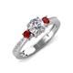 3 - Aniyah 1.38 ctw (6.50 mm) GIA Certified Classic Three Stone Round Natural Diamond (SI/H) and Red Garnet Engagement Ring 