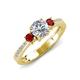 3 - Aniyah 1.38 ctw (6.50 mm) GIA Certified Classic Three Stone Round Natural Diamond (SI/G) and Red Garnet Engagement Ring 