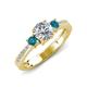 3 - Aniyah 1.34 ctw (6.50 mm) GIA Certified Classic Three Stone Round Natural Diamond (SI/G) and Blue Diamond Engagement Ring 