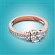 3 - Aniyah 1.34 ctw (6.50 mm) GIA Certified Classic Three Stone Round Natural Diamond (SI/H) and Lab Grown Diamond Engagement Ring 