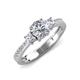 4 - Aniyah 1.34 ctw (6.50 mm) GIA Certified Classic Three Stone Round Natural Diamond (SI/G) and Lab Grown Diamond Engagement Ring 