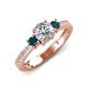 3 - Aniyah 1.36 ctw (6.50 mm) GIA Certified Classic Three Stone Round Natural Diamond (SI/G) and London Blue Topaz Engagement Ring 