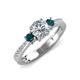 3 - Aniyah 1.36 ctw (6.50 mm) GIA Certified Classic Three Stone Round Natural Diamond (SI/G) and London Blue Topaz Engagement Ring 