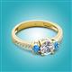 2 - Aniyah 1.32 ctw (6.50 mm) IGI Certified Classic Three Stone Round Lab Grown Diamond (VS1/F) and Blue Topaz Engagement Ring 