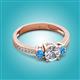 2 - Aniyah 1.32 ctw (6.50 mm) IGI Certified Classic Three Stone Round Lab Grown Diamond (VS1/F) and Blue Topaz Engagement Ring 