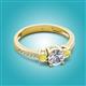 2 - Aniyah 1.35 ctw (6.50 mm) IGI Certified Classic Three Stone Round Lab Grown Diamond (VS1/F) and Yellow Sapphire Engagement Ring 