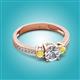 2 - Aniyah 1.35 ctw (6.50 mm) IGI Certified Classic Three Stone Round Lab Grown Diamond (VS1/F) and Yellow Sapphire Engagement Ring 